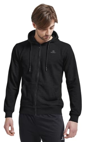 ATHL DPT. Herren modernes Sportoberteil zum Kombinieren als Jogginganzug, Kapuzenpullover Schwarz, Gr. L von ATHL DPT.