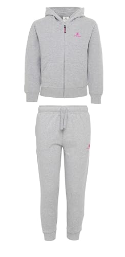 ATHL DPT. Mädchen gemütlicher Jogginganzug - Set aus Jogginghose und Kapuzenpullover mit Reißverschluß, Hellgrau, Gr. 158 (12-13 Jahre) von ATHL DPT.