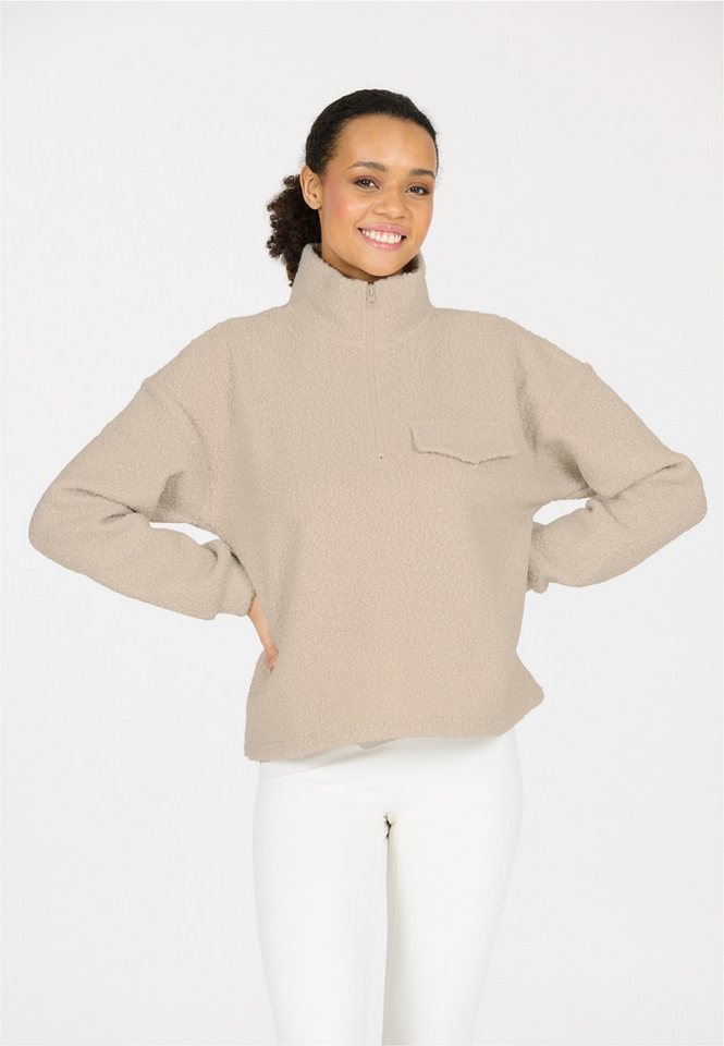 ATHLECIA Strickpullover Florrie mit Teddy-Fleece und halbem Reißverschluss von ATHLECIA