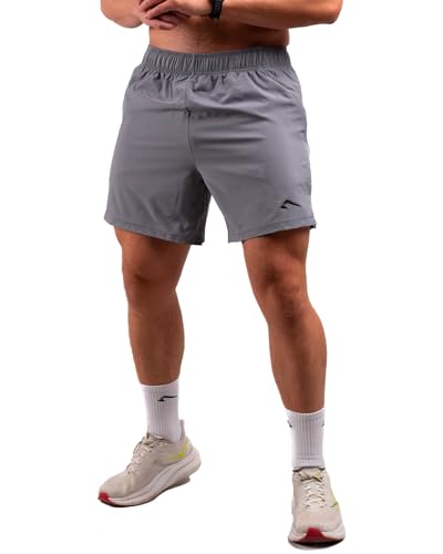 ATHLETIC AESTHETICS Active Shorts (Grey) XXL Herren Sport Shorts Trainingsshorts Laufshorts Sporthose Laufhose Jogginghose Kurze Schnell Trocknend mit Reißverschlusstaschen von ATHLETIC AESTHETICS