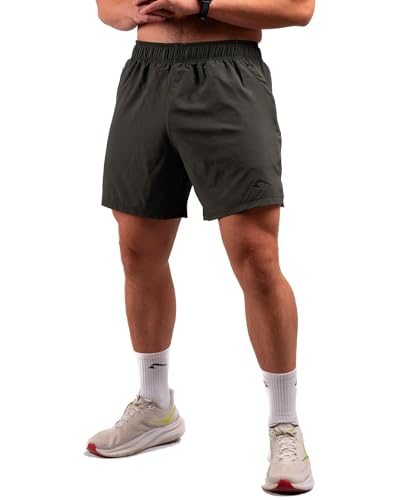 ATHLETIC AESTHETICS Active Shorts (Olive) M Herren Sport Shorts Trainingsshorts Laufshorts Sporthose Laufhose Jogginghose Kurze Schnell Trocknend mit Reißverschlusstaschen von ATHLETIC AESTHETICS