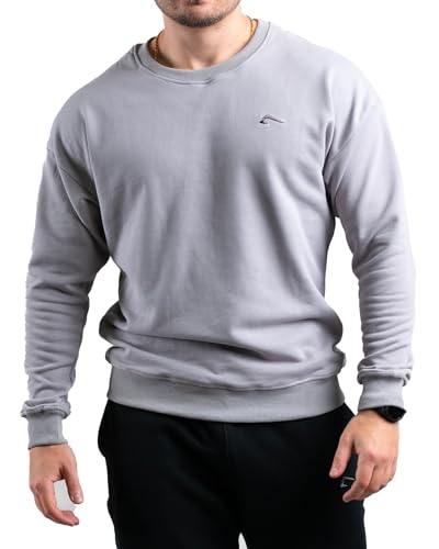 ATHLETIC AESTHETICS Essential Crewneck Sweater (Stone) XXL - Herren Sweatshirt Pullover Sportlicher Sweater mit Rundhalsausschnitt Rippbündchen Baumwollmischung - Regular Fit von ATHLETIC AESTHETICS