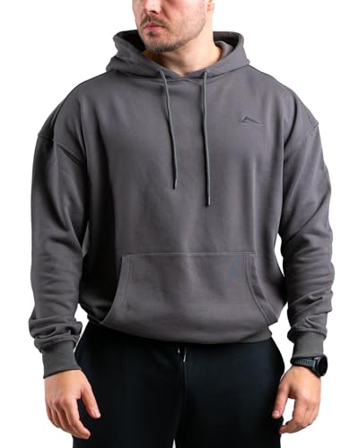 ATHLETIC AESTHETICS Essential Oversize Hoodie (Olive) XXL - Oversize Kapuzen Pullover für Herren, Langarm Hoody, Kapuzenpullover für Sport, Fitness, Gym und Freizeit, Pulli Bequem und Sportlich von ATHLETIC AESTHETICS