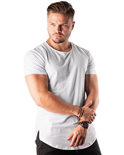 ATHLETIC AESTHETICS Oversize T-Shirt (Longline) - Sport und Freizeit Tshirt für Herren - Bequemes & hochwertiges Kurzarm Shirt mit Rundhals & langem Schnitt - Auch für Training, Fitness und Gym von ATHLETIC AESTHETICS