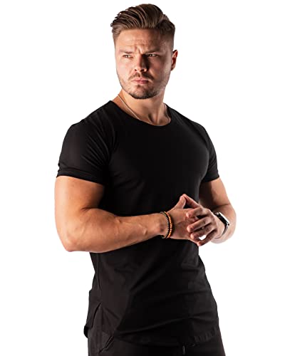 ATHLETIC AESTHETICS Oversize T-Shirt (Longline) - Sport und Freizeit Tshirt für Herren - Bequemes & hochwertiges Kurzarm Shirt mit Rundhals & langem Schnitt - Auch für Training, Fitness und Gym von ATHLETIC AESTHETICS