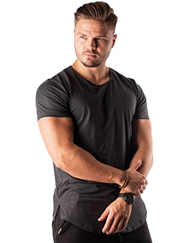 ATHLETIC AESTHETICS Oversize T-Shirt (Longline) - Sport und Freizeit Tshirt für Herren - Bequemes & hochwertiges Kurzarm Shirt mit Rundhals & langem Schnitt - Auch für Training, Fitness und Gym von ATHLETIC AESTHETICS