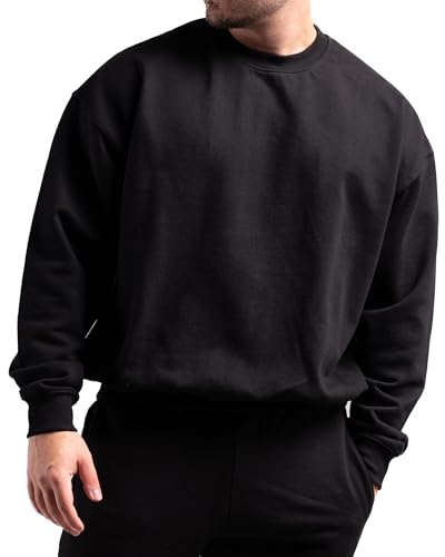 ATHLETIC AESTHETICS Oversized Crewneck Sweater (Black) - HQ BasicsM von ATHLETIC AESTHETICS