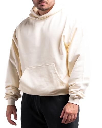 ATHLETIC AESTHETICS Oversized Hoodie (Cream) - HQ BasicsM von ATHLETIC AESTHETICS