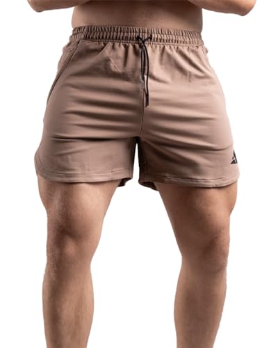 ATHLETIC AESTHETICS Performance Shorts für Herren (M, Brown) - Bequeme Sport- und Freizeithose - Kurze Trainingshose für Training, Sport, Fitness, Laufen und Gym von ATHLETIC AESTHETICS