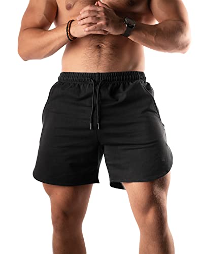 ATHLETIC AESTHETICS Performance Shorts für Herren (L, Schwarz) - Bequeme Sport- und Freizeithose - Kurze Trainingshose für Training, Sport, Fitness, Laufen und Gym von ATHLETIC AESTHETICS