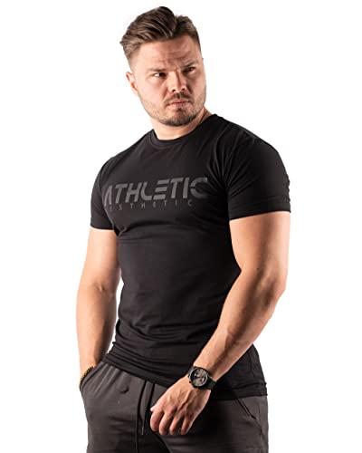 ATHLETIC AESTHETICS Slim Fit T-Shirt (Classic) - Sport und Fitness Shirt Herren - Bequemes & hochwertiges Kurzarm Shirt mit Rundhals & tailliertem Schnitt - Optimal für Training, Freizeit und Gym von ATHLETIC AESTHETICS