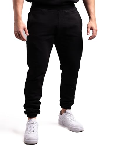 ATHLETIC AESTHETICS Unisex Jogginghose aus 100% Bio-Baumwolle - Hochqualitative Sporthose mit 470 GSM - Hergestellt in Portugal - Für Herren und Damen - Minimalistisches Design (Black) von ATHLETIC AESTHETICS