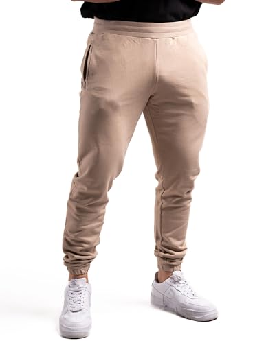 ATHLETIC AESTHETICS Unisex Jogginghose aus 100% Bio-Baumwolle - Hochqualitative Sporthose mit 470 GSM - Hergestellt in Portugal - Für Herren und Damen - Minimalistisches Design (Caramel) von ATHLETIC AESTHETICS