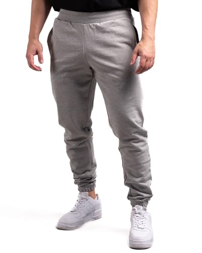 ATHLETIC AESTHETICS Unisex Jogginghose aus 100% Bio-Baumwolle - Hochqualitative Sporthose mit 470 GSM - Hergestellt in Portugal - Für Herren und Damen - Minimalistisches Design (Grey Marl) von ATHLETIC AESTHETICS