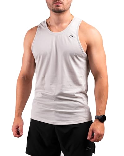 Active Tank Top (Beige) M Sport Tanktop für Herren - Achselshirt Sporttanktop schnelltrocknend & atmungsaktiv Trainingstanktop Lauftanktop Stringer Ärmellos Shirt von ATHLETIC AESTHETICS