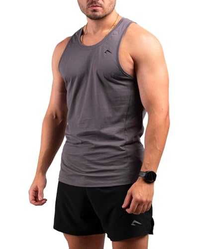 Active Tank Top (Grey) S Sport Tanktop für Herren - Achselshirt Sporttanktop schnelltrocknend & atmungsaktiv Trainingstanktop Lauftanktop Stringer Ärmellos Shirt von ATHLETIC AESTHETICS