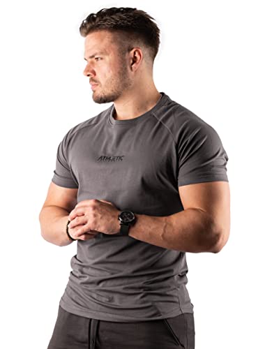 Infinity Line T-Shirt - Freizeit und Fitness Shirt für Herren - Bequemes & hochwertiges Kurzarm Shirt mit Rundhals & tailliertem Schnitt - Optimal für Training, Freizeit, Sport und Gym von ATHLETIC AESTHETICS