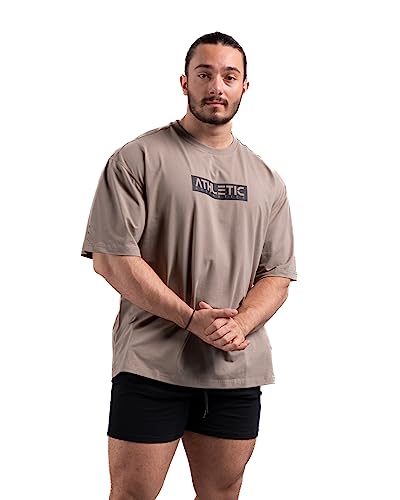 Infinity Oversize T-Shirt - Freizeit und Fitness Shirt für Herren - Bequemes & hochwertiges Kurzarm Shirt mit Rundhals, Dropshoulders (as3, Alpha, s, Regular, Regular, Earth) von ATHLETIC AESTHETICS