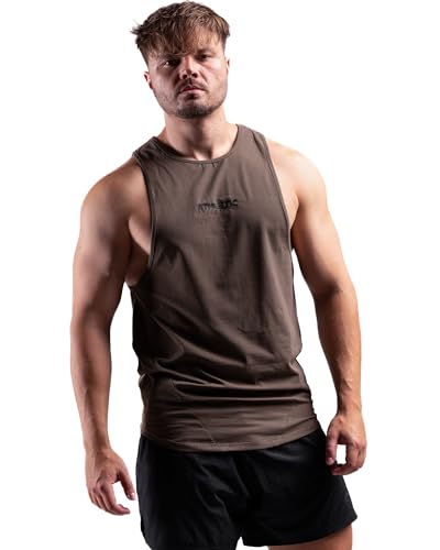 Infinity Sleeveless Shirt (Olive, L) - Sport und Fitness Tank Top für Herren - Bequemes & hochwertiges ärmelloses T-Shirt mit Rundhals & 3D Print - Optimal für Training, Freizeit und Gym von ATHLETIC AESTHETICS