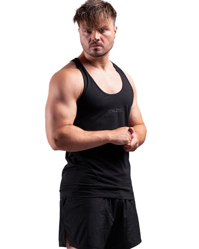 Infinity Tanktop (Black, XL) - Sport und Fitness Tank Top für Herren - Bequemes & hochwertiger Stringer mit 3D Print - Optimal für Training, Freizeit und Gym von ATHLETIC AESTHETICS