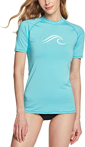 ATHLIO Damen UPF 50+ Rash Guard Kurzarm Surfen Badeanzug Top UV/LSF Active Water Beach Swim Shirts von ATHLIO