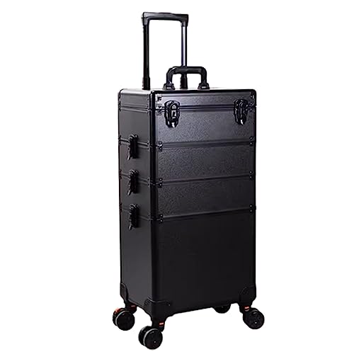 ATHUAH ATHUAH Professioneller Trolley-Kosmetikkoffer mit großer Kapazität, professioneller rollender Kosmetik-Organizer-Trolley, mit LED-Spiegel, verstellbare Trennwand-Aufbewahrungsschicht (24 Zoll, von ATHUAH