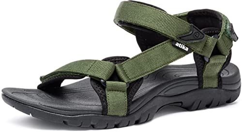 ATIKA Herren Outdoor-Wandersandalen, offene Zehen, Sandalen zum Wandern, leichte, athletische Sport- und Outdoor-Sandalen, M151 1pack - Olive, 44 EU von ATIKA