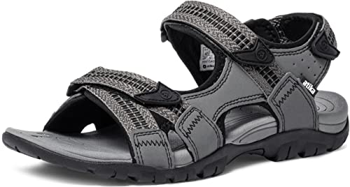 ATIKA Herren offene Zehen, wasserdichte Sandalen, zum Wandern, leichte, athletische Sport- und Outdoor-Sandalen, M153 1pack - Dark Grey, 45 EU von ATIKA