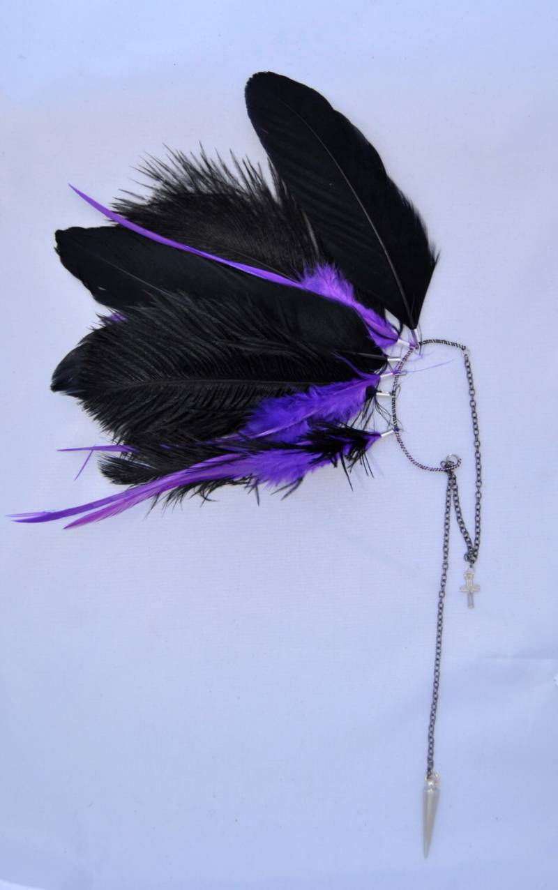 Natürliche Feder-Kopfschmuck, Ohr Manschette Armband Earr, Feder Manschette, Hippie, Haar Kopfschmuck, Festivals, Ooak, Ohr-Jacke, Wickeln Natürliche Feder-Kopfschmuck, Ohr Manschette Armband Earr, Feder Manschette, Hippie, Haar Kopfschmuck, Festivals, Ooak, Ohr-Jacke, Wickeln von ATIPIKAL