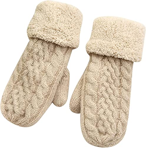 ATKITS Handschuhe Fäustlinge Winter Trendige Gemütliche Fleece Fingerhandschuhe Verdickte Warme Handschuhe Gefütterte Strickfäustlinge von ATKITS