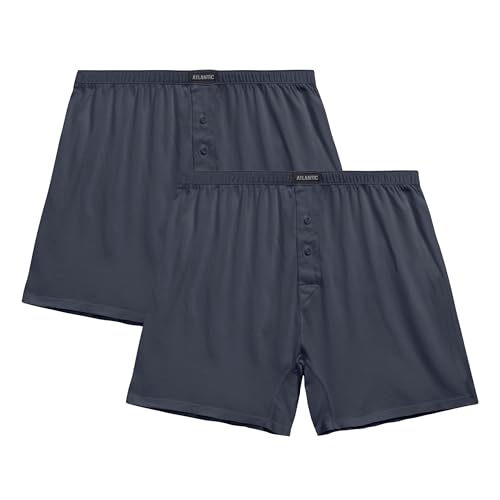 ATLANTIC UNDERWEAR 2er-Pack Herren-Boxershorts, lockerer Schnitt, klassisch & atmungsaktiv, 100% Baumwolle, Graphit S von ATLANTIC UNDERWEAR