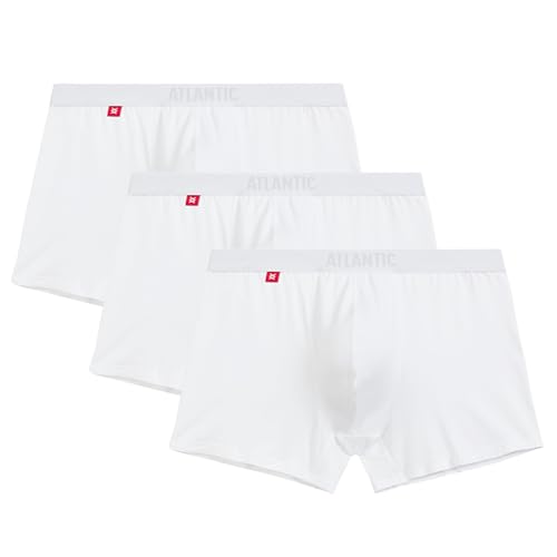 ATLANTIC UNDERWEAR 3er-Pack Herren-Boxershorts – Eng anliegend, Baumwolle mit Elastan, Atmungsaktiv & Bequem, Perfekte Passform, Weiß XL von ATLANTIC UNDERWEAR