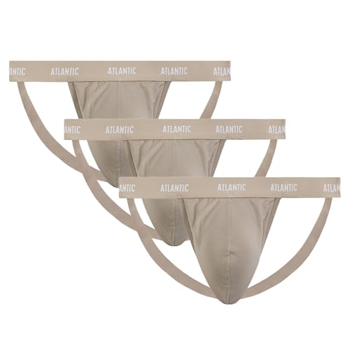 ATLANTIC UNDERWEAR 3er-Pack Herren-Jockstrap, sportlich, minimalistischer Schnitt, Beige XXL von ATLANTIC UNDERWEAR