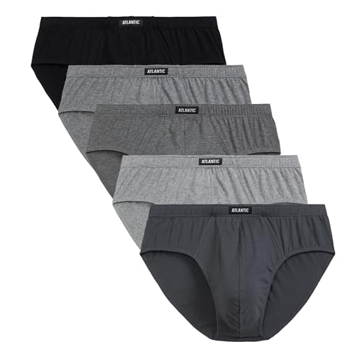 ATLANTIC UNDERWEAR 5er-Pack Herren Slips, 100% Baumwolle, klassischer Schnitt, enganliegend, Farben-Mix XL von ATLANTIC UNDERWEAR