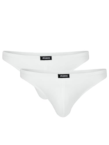 ATLANTIC UNDERWEAR Herren Classic Strings Tangahöschen, Weiß, L (2er Pack) von ATLANTIC UNDERWEAR