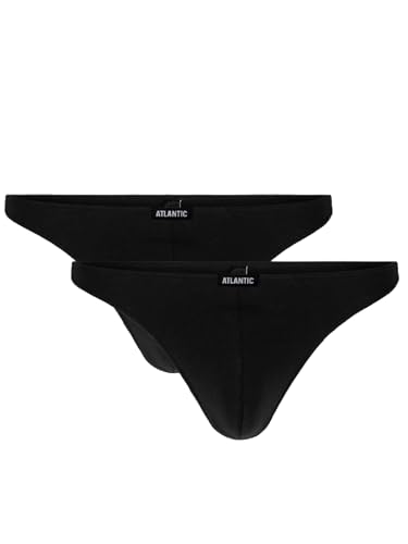 ATLANTIC UNDERWEAR Herren Classic Strings Tangahöschen, sc schwarz, L (2er Pack) von ATLANTIC UNDERWEAR