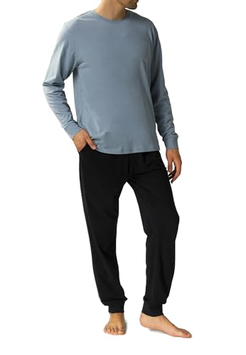 ATLANTIC UNDERWEAR Herren Solid Peach Effect Pajamas Pyjamaset, Blau/Schwarz, XXL von ATLANTIC UNDERWEAR