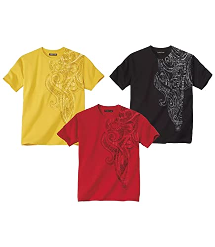 ATLAS FOR MEN - 3er-Pack T-Shirts mit Ethno-Design - XL von ATLAS FOR MEN