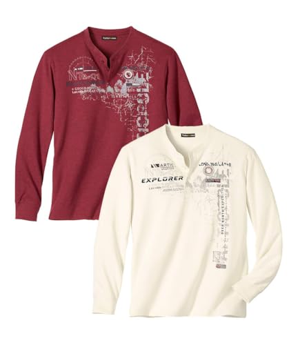 ATLAS FOR MEN - 2er-Pack Henley-Shirts aus herrlichem Jersey - L von ATLAS FOR MEN