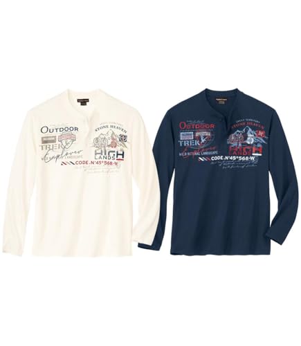 ATLAS FOR MEN - 2er-Pack Henleyshirts Outdoor - 4XL von ATLAS FOR MEN