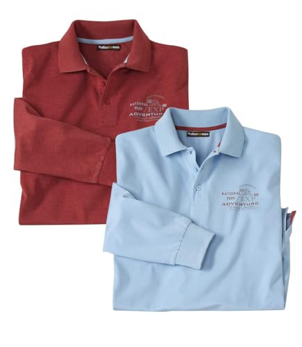 ATLAS FOR MEN - 2er-Pack Langarm Poloshirt Herren - In Großen Größen Erhältlich von ATLAS FOR MEN