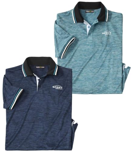 ATLAS FOR MEN 2er Pack Polohemden - Herren Poloshirt mit Aufdruck - Polohemd für Männer - Poloshirts mit Knopfleiste - In großen Größen erhältlich ATLAS FOR MEN 2er Pack Polohemden - Herren Poloshirt mit Aufdruck - Polohemd für Männer - Poloshirts mit Knopfleiste - In großen Größen erhältlich von ATLAS FOR MEN