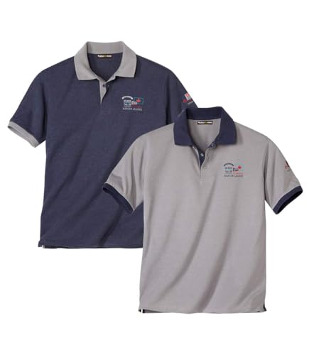 ATLAS FOR MEN - 2er Pack Poloshirt Herren - Poloshirt Herren mit Aufdruck - Herren Polos Kurzarm - Polo Herren - In großen Größen erhältlich ATLAS FOR MEN - 2er Pack Poloshirt Herren - Poloshirt Herren mit Aufdruck - Herren Polos Kurzarm - Polo Herren - In großen Größen erhältlich von ATLAS FOR MEN