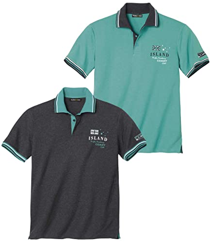 ATLAS FOR MEN - 2er-Pack Herren-Poloshirts - Kurze Ärmel - Verfügbar in großen Größen von M bis 5XL von ATLAS FOR MEN