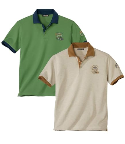 ATLAS FOR MEN - 2er-Pack Poloshirts in Piqué-Qualität - L von ATLAS FOR MEN