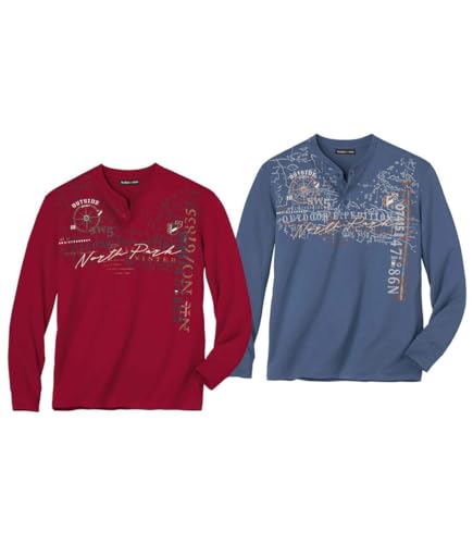 ATLAS FOR MEN - 2er-Set Langarm T-Shirts Henleykragen - Langarmshirt Knopfleiste - Henley Shirt Herren - In Großen Größen Erhältlich ATLAS FOR MEN - 2er-Set Langarm T-Shirts Henleykragen - Langarmshirt Knopfleiste - Henley Shirt Herren - In Großen Größen Erhältlich von ATLAS FOR MEN