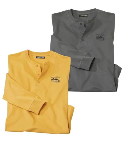 ATLAS FOR MEN - 2er-Set Langarm T-Shirts Henleykragen - Langarmshirt Knopfleiste - Henley Shirt Herren - In Großen Größen Erhältlich ATLAS FOR MEN - 2er-Set Langarm T-Shirts Henleykragen - Langarmshirt Knopfleiste - Henley Shirt Herren - In Großen Größen Erhältlich von ATLAS FOR MEN