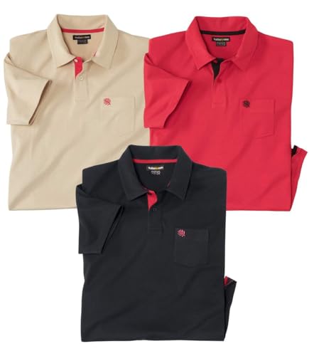 ATLAS FOR MEN - 3er-Pack Poloshirts Casual aus Baumwolle - L von ATLAS FOR MEN