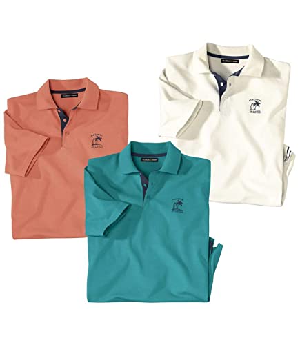 ATLAS FOR MEN - 3er-Pack Herren-Poloshirts - 100% Baumwolle - Kurze Ärmel - Verfügbar in großen Größen von M bis 5XL von ATLAS FOR MEN