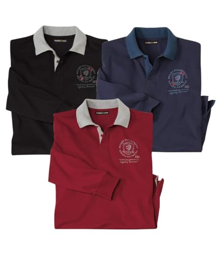 ATLAS FOR MEN - 3er-Pack Poloshirts Rugby North Club - M von ATLAS FOR MEN